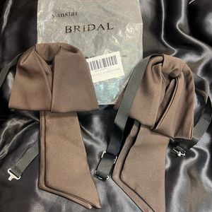 Vintage Beau by Palm Beach Formal Brown Satin Bow Ties (1)